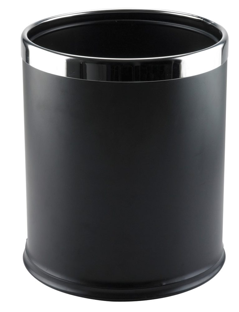 Dual Layer Round Rubbish Bin 10 Litre Black - JVD